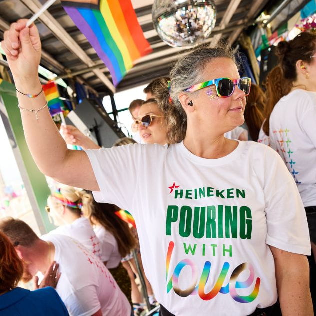 Colleague dancing at Brighton Pride.