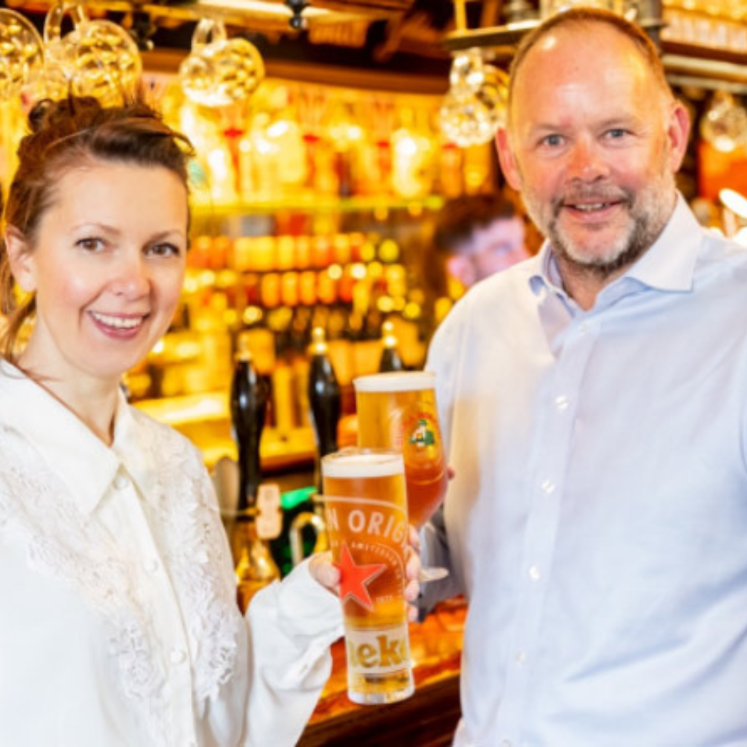 Amy Perrin from Marmalade Trust with Lawson Mountstevens from Star Pubs & Bars